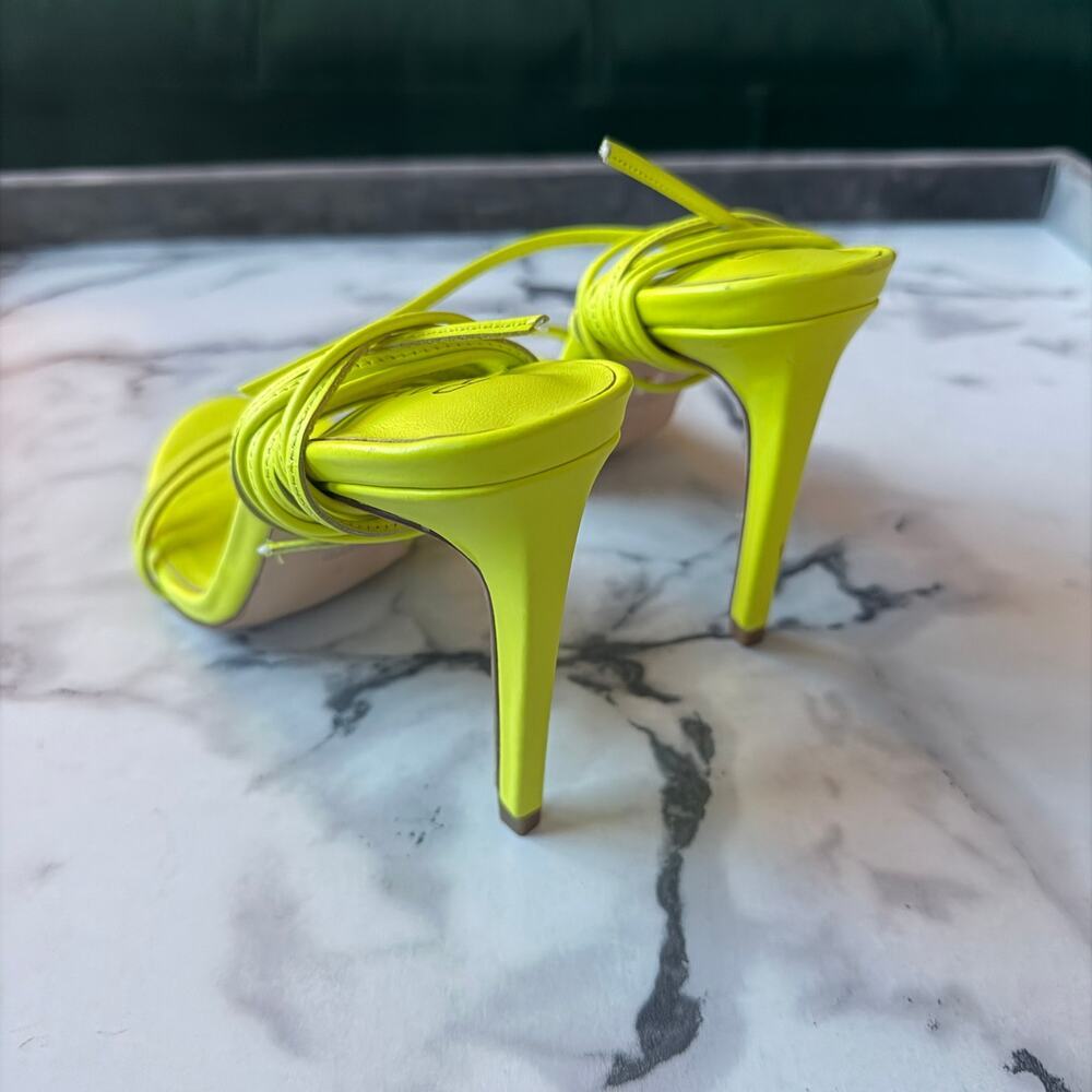 RAYE Alex Neon Yellow Lace-Up Heels NEW Size 9 - Picture 8 of 10